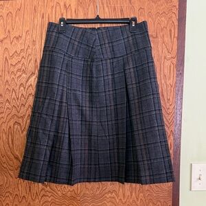 Classic Wool Plaid, Pleated A-Line Skirt by Part Two
